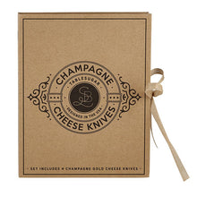 Load image into Gallery viewer, Cardboard Book Set- Champagne Gold Cheese Knives Set

