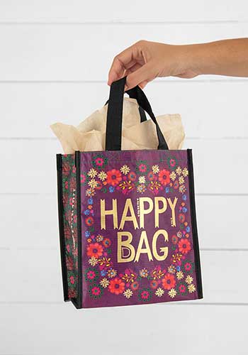 Medium Plum Floral Happy Bag