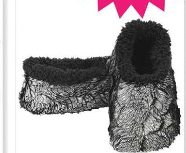 Women's Gilded Fur Snoozies - Foot Coverings - Silver