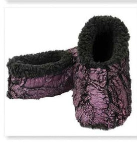Women's Gilded Fur Snoozies - Foot Coverings - Dark Pink