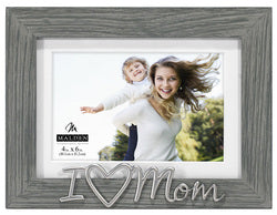 I Love Mom Gray Photo Frame