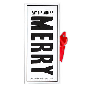 Eat, Dip & Be Merry - 3 Dip Bowl Set in Book Box