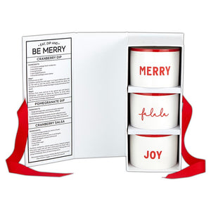 Eat, Dip & Be Merry - 3 Dip Bowl Set in Book Box