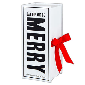 Eat, Dip & Be Merry - 3 Dip Bowl Set in Book Box