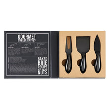 Load image into Gallery viewer, Matte Black Cheese Knives - Book Box
