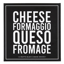 Load image into Gallery viewer, Matte Black Cheese Knives - Book Box
