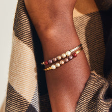 Load image into Gallery viewer, Crystal Pearl Bangle Bracelet in Fall Ombre
