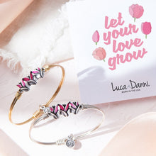 Load image into Gallery viewer, Luca+ Danni Tulips Bangle Bracelet - Petite/Silver Tone
