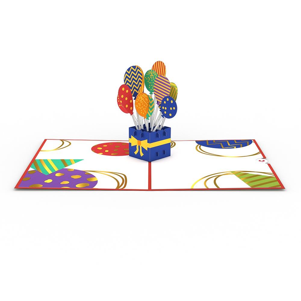 Happy Birthday Balloons 3D Card