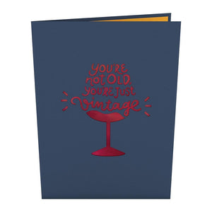 Vintage Wine Birthday Pop Up Card