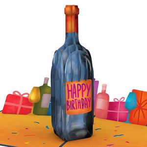 Vintage Wine Birthday Pop Up Card
