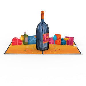Vintage Wine Birthday Pop Up Card