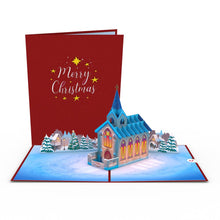 Load image into Gallery viewer, Stained Glass Christmas Chapel Lovepop Card
