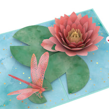 Load image into Gallery viewer, Water Lily Dragonfly Lovepop Card
