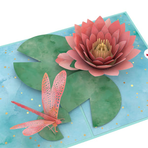 Water Lily Dragonfly Lovepop Card