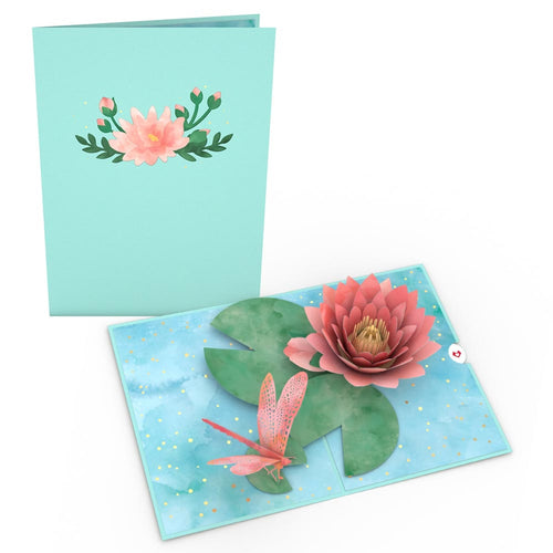 Water Lily Dragonfly Lovepop Card