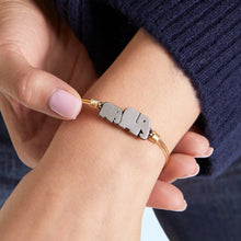 Load image into Gallery viewer, Luca+ Danni Mama Elephant Bangle Bracelet - Petite/Silver Tone
