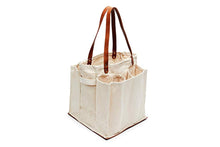 Load image into Gallery viewer, Market Tote - Natural CanvasMarket Tote - Natural Canvas with Brown Handles
