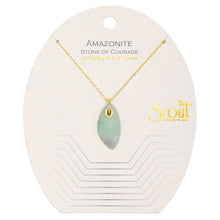 Load image into Gallery viewer, Organic Stone Necklace - Amazonite/Gold - Stone of Courage
