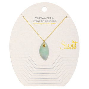 Organic Stone Necklace - Amazonite/Gold - Stone of Courage