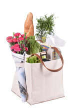 Load image into Gallery viewer, Market Tote - Natural Canvas with Brown Handles
