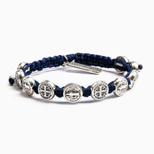 Load image into Gallery viewer, Benedictine Blessing Bracelet - Silver Medals
