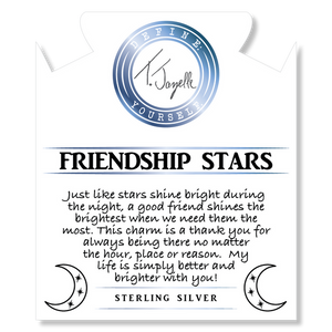 Purple Blue Jasper Gemstone Bracelet with Friendship Stars Sterling Silver Charm