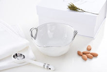 Load image into Gallery viewer, The Round Handles Set - White Bowl w/Silver Trim and Spoon
