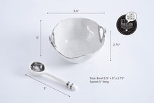 Load image into Gallery viewer, The Round Handles Set - White Bowl w/Silver Trim and Spoon

