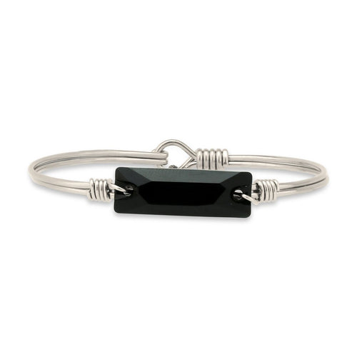 Luca+ Danni Hudson Bangle Bracelet In Jet - Petite/Silver Tone