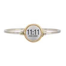 Load image into Gallery viewer, Luca+ Danni 11:11 Make A Wish Bangle Bracelet - Petite/Silver Tone
