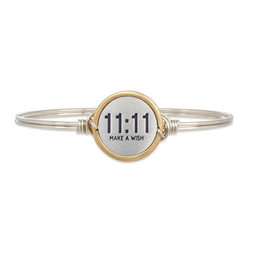 Luca+ Danni 11:11 Make A Wish Bangle Bracelet - Petite/Silver Tone