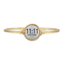 Load image into Gallery viewer, Luca+ Danni 11:11 Make A Wish Bangle Bracelet - Petite/Brass Tone
