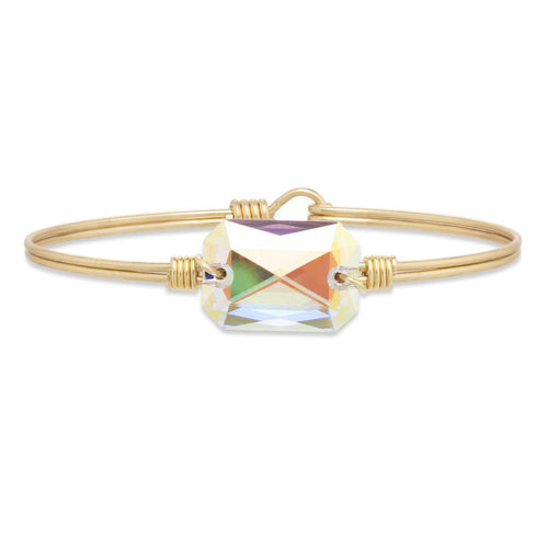 Luca+ Danni Dylan Bangle Bracelet In Aurora Borealis - Petite/Brass Tone
