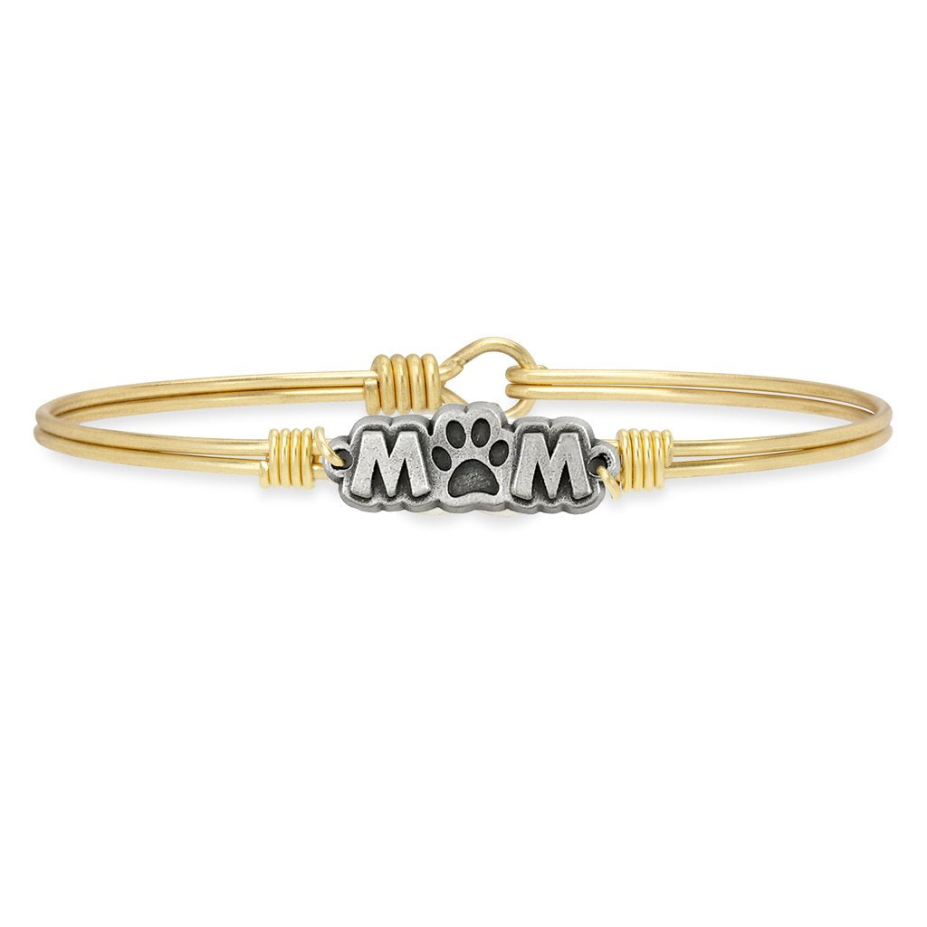 Luca+ Danni Fur Mom Bangle Bracelet - Petite/Brass Tone