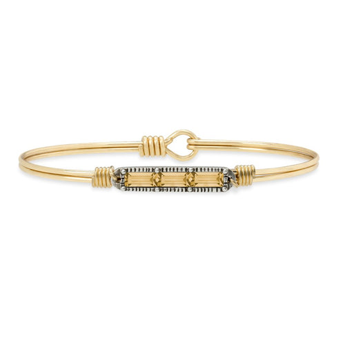 Luca+ Danni Mini Hudson Bangle Bracelet in Autumn - Petite/Brass Tone