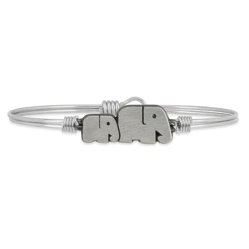Luca+ Danni Mama Elephant Bangle Bracelet - Petite/Silver Tone