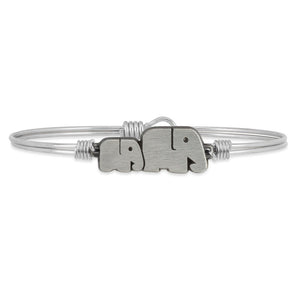 Luca+ Danni Mama Elephant Bangle Bracelet - Petite/Silver Tone