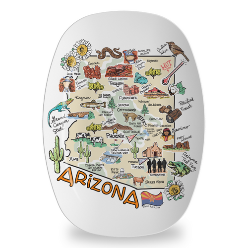Arizona Map Platter- Fish Kiss
