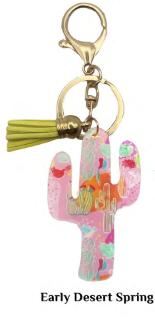 Bag Charm/Keychain - Early Desert Spring Cactus - Acrylic