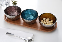Load image into Gallery viewer, Set of 3 Colored Bowls &amp; Tray
