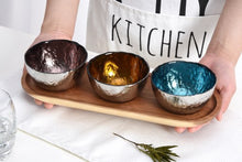 Load image into Gallery viewer, Set of 3 Colored Bowls &amp; Tray
