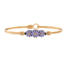 Load image into Gallery viewer, Luca+ Danni Cancer Awareness Daisy Bangle Bracelet - Petite/Brass Tone
