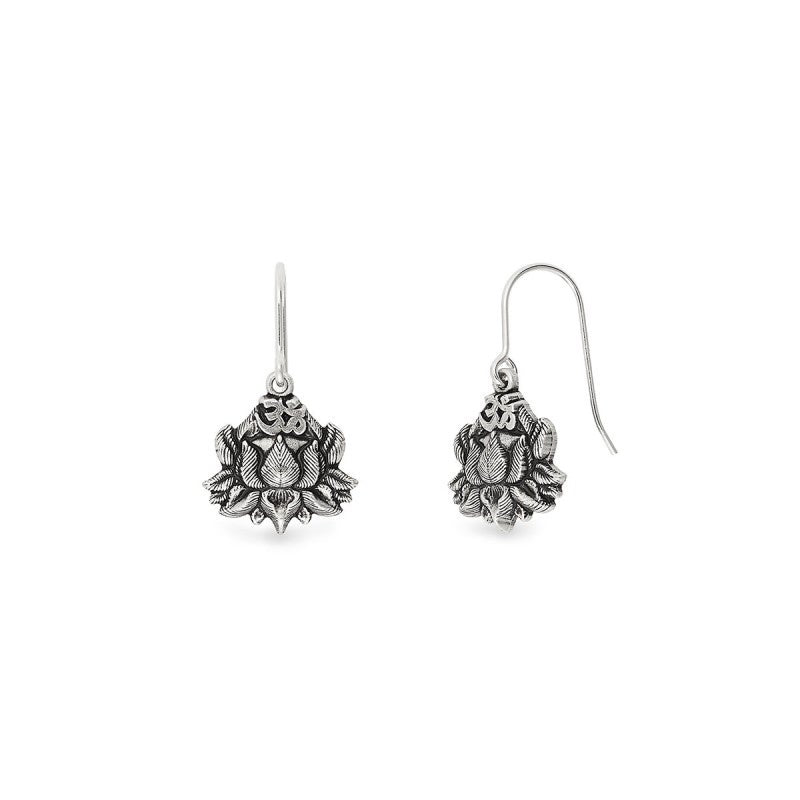 Alex and Ani Lotus Peace Petals Hook Earrings
