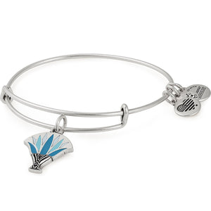 Alex and Ani Blue Lotus Charm Bangle