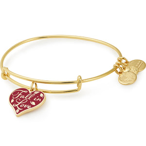 Alex and Ani Fall in Love Charm Bangle Shiny Gold