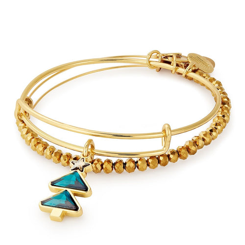 Alex and Ani Crystal Christmas Tree Charm Bangle
