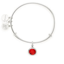 Load image into Gallery viewer, July Light Siam Birthstone Charm Bangle With Swarovski® Crystals Shiny Gold
