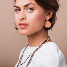 Load image into Gallery viewer, Stone Dipped Teardrop Earring - Amazonite/Gold
