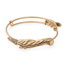Load image into Gallery viewer, Alex and Ani Spiritual Armor Feather Charm Bangle
